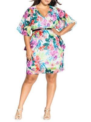 City Chic Plus Bloom A-line Dress