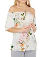 Dorothy Perkins Floral Tied-keyhole Off-shoulder Top