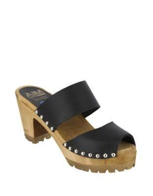 Mia Elva Double Band Leather Mules