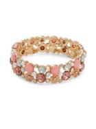 Design Lab Lord & Taylor Faceted Crystal And Faux Pearl Bracelet