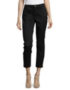 Ivanka Trump Cropped Button-accented Pants