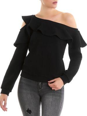 La La Anthony Ruffled Off-the-shoulder Top