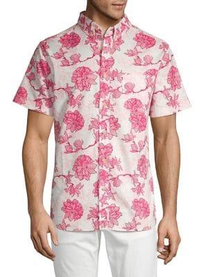 Surfsidesupply Floral Button-front Shirt