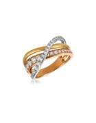 Levian Vanilla Diamonds 14k Three-tone Gold Band Ring