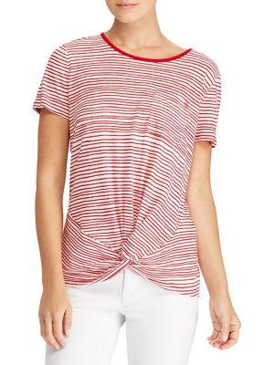 Lauren Ralph Lauren Striped Twist-front Top