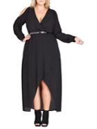City Chic Plus Sinister Belted Maxi Dress