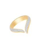 Groove 23k Goldplated And Swarovski Crystal Ring