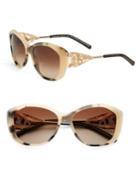 Burberry Garbardine Lace 57mm Round Sunglasses