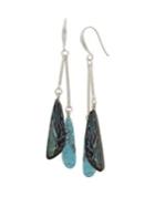 Robert Lee Morris Soho Santa Fe Crystal, Turquoise And Abalone Linear Drop Earrings