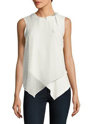 Ivanka Trump Swiss Dot Sleeveless Top