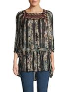 Free People Mixed-print High-low Tunic