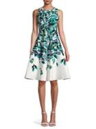 Gabby Skye Floral Spread Fit-&-flare Dress