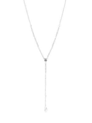 Givenchy Silvertone & Crystal Long Y-necklace
