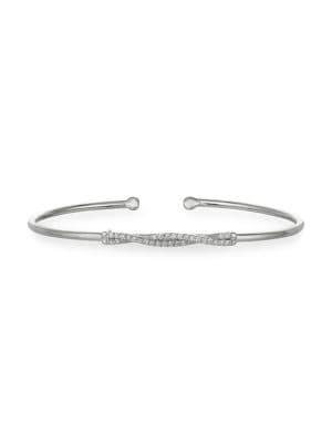 Morris & David 14k White Gold & 0.27 Tcw Diamond Bangle Bracelet