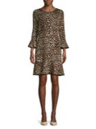 Michael Michael Kors Petite Animal Print Bell-sleeve Dress