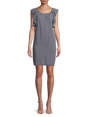 Molly Bracken Ruffled-sleeve Printed Mini Dress