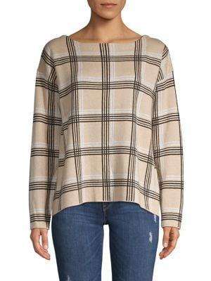 Jones New York Oversized Checkered Long-sleeve Top