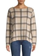 Jones New York Oversized Checkered Long-sleeve Top