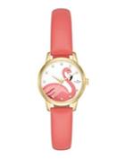 Kate Spade New York Metro Flamingo Leather-strap Watch