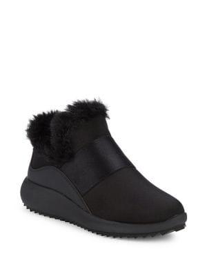 Donna Karan Cory Slip On Faux-fur Trimmed Sneakers