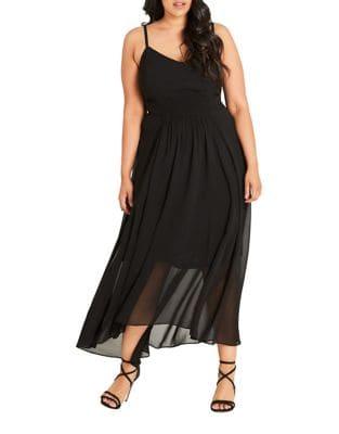 City Chic Plus Shirred Maxi Dress