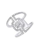 Effy Pave Classica Diamond And 14k White Gold Ring, 0.9 Tcw