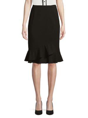 Calvin Klein Asymmetric Ruffle Hem Skirt