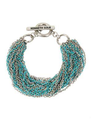 Kenneth Cole New York Aqua Chain Crystal Multi-row Chain Bracelet