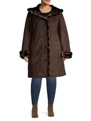 Gallery Plus Faux Fur-trimmed Walker Jacket