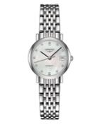Longines Elegant Stainless Steel Diamond Accented Bracelet Watch