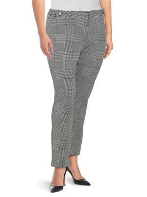 Calvin Klein Plus Plaid Ankle Trousers