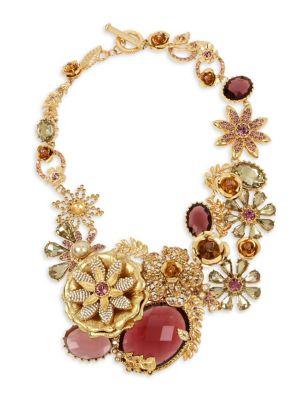 Miriam Haskell Mixed Flower Statement Necklace