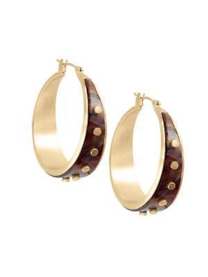 Lucky Brand Goldtone Rivet Hoop Earrings
