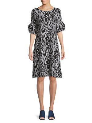 Rafaella Bell-sleeve Chain Cotton Dress