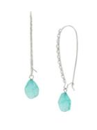 Kenneth Cole New York Aqua Chain Crystal Drop Earrings