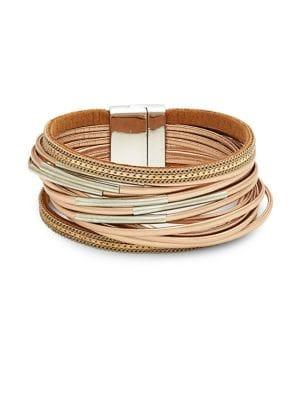 Design Lab Layered Suede & Leather Bracelet