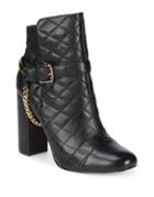 Karl Lagerfeld Paris Chain Leather Booties