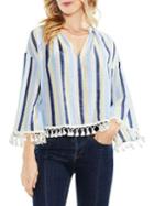 Vince Camuto Semi-sheer Striped Cotton Blouse