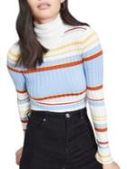 Miss Selfridge Striped Roll Neck Ribbed Knitted Top