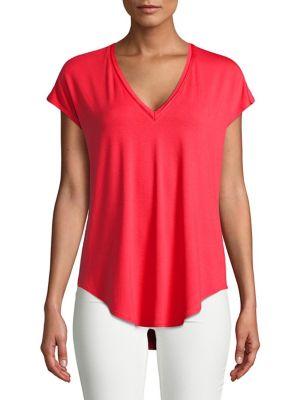H Halston V-neck Swing Body Top