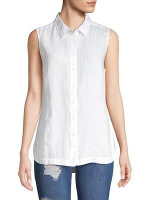 Tommy Bahama Sleeveless Linen Button Front Tank