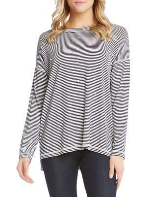 Karen Kane Faux Pearl-embellished Top