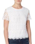Joan Vass New York Lace Embroidered Top
