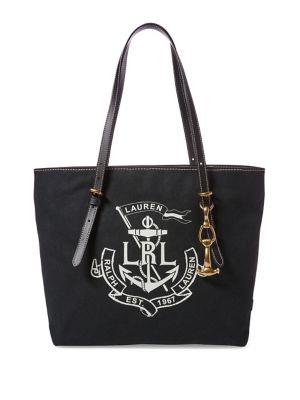 Lauren Ralph Lauren Lrl Medium Canvas Tote