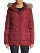 Larry Levine Faux Fur-trim Puffer Coat