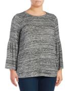 Two By Vince Camuto Bell Sleeve Heathered Top