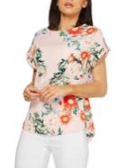 Dorothy Perkins Floral Flutter Tab-sleeve Top