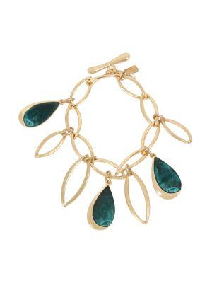 Robert Lee Morris Collection Raising Arizona Green Patina Charm Link Bracelet