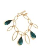 Robert Lee Morris Collection Raising Arizona Green Patina Charm Link Bracelet
