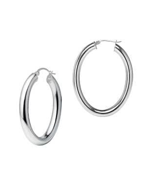 Lord & Taylor Sterling Silver Tubular Hoop Earrings